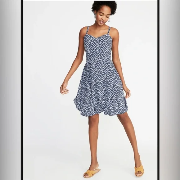 Old Navy Cami Dress | Blue Floral | size xl - Picture 1 of 4